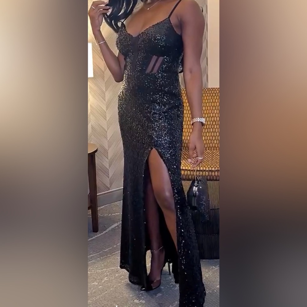 Morgan & Co Sequin Corset Gown / Prom Dress - Size 11